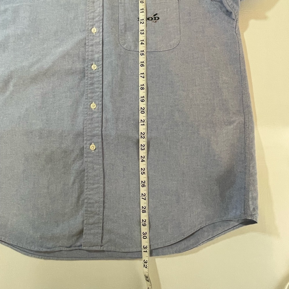 Vintage IZOD Golf Button Down Oxford Shirt Men’s LARGE Blue Long Sleeve Logo - Picture 8 of 11